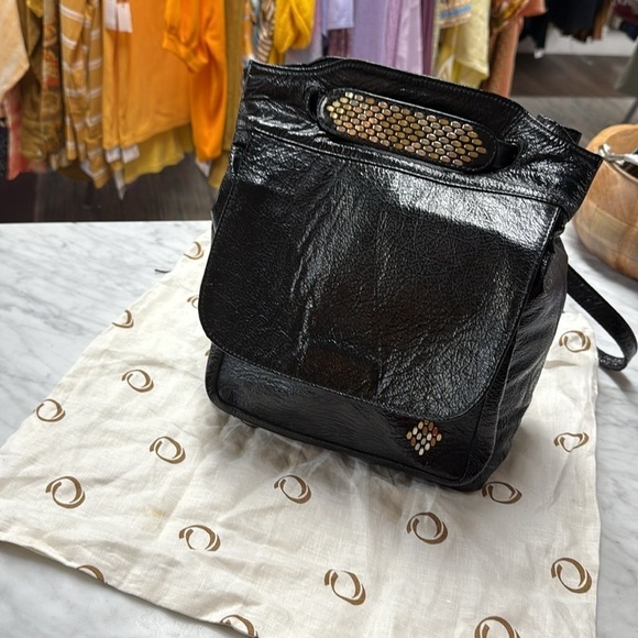 Calleen Cordero Dante  Crinkle Patent Leather Embellished Convertible Bag NWT main image 11